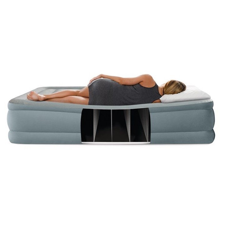 Matelas gonflable INTEX - 64824ND - Premium Comfort - 2,03 x 1,52 x 0,46 m - 2 personnes - Intérieur - Gonflage électrique int