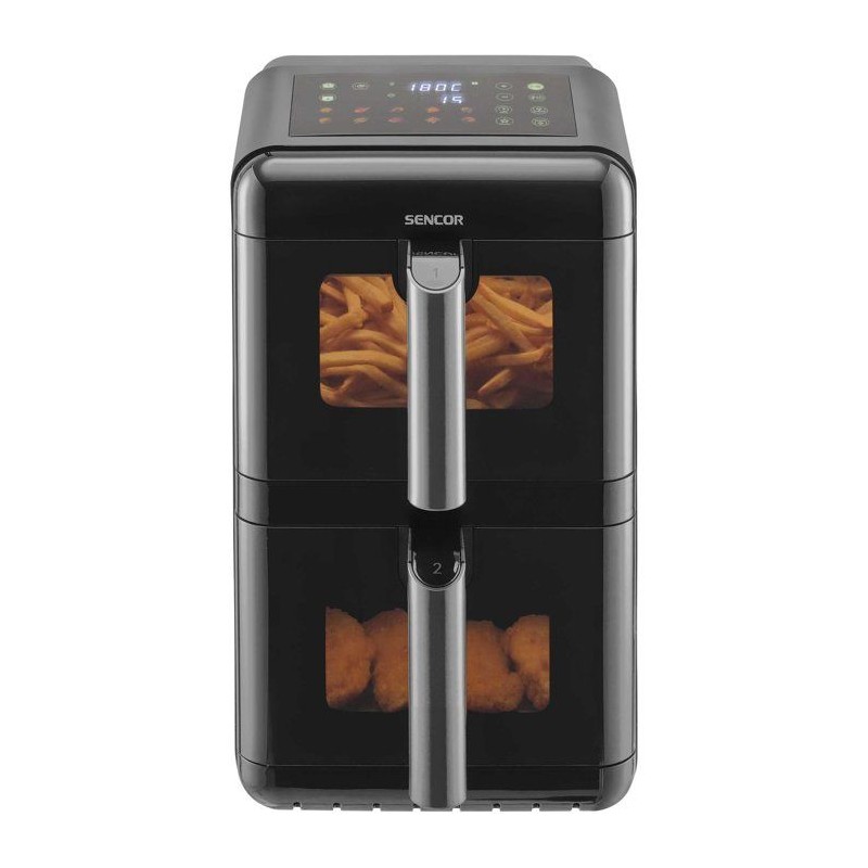 Friteuse a air chaud double panier Sencor SFR 1250BK - Fonction SyncFi