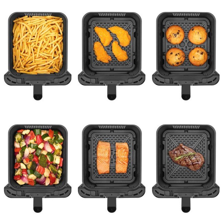 Friteuse a air chaud double panier Sencor SFR 1250BK - Fonction SyncFinish - Sans huile - 10 programmes - 11,6 L - 3000 W - Noir