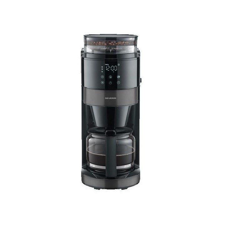 Machine a café filtre avec broyeur - SEVERIN - KA4830 - Technologie Perfect Grind - verseuse verre 8 tasses - Noir/Inox Machine a café filtre avec broyeur - SEVERIN - KA4830 - Technologie Perfect Grind - verseuse verre 8 tasses - Noir/Inox