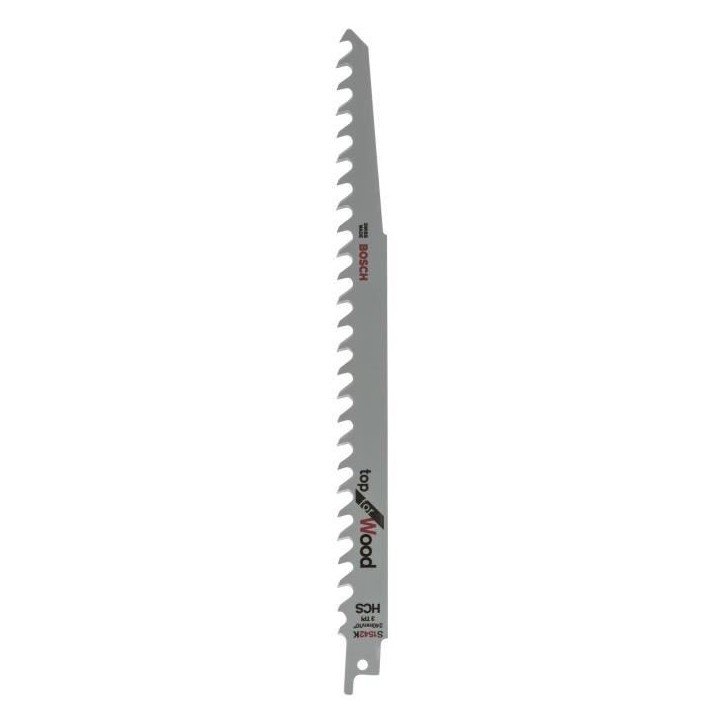 Set 2 lames de scie sabre BOSCH 240 mm - S1542K - HCS pour bois Set 2 lames de scie sabre BOSCH 240 mm - S1542K - HCS pour bois