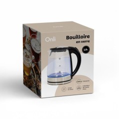 Bouilloire en verre - ONLI - ON1015N - 1,8 L - 1500 W - Filtre antical
