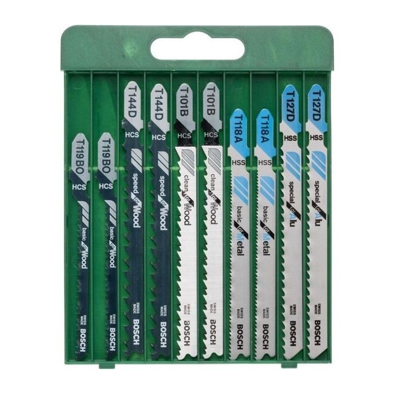 Lames de scie sauteuse - BOSCH - Lot de 10 pieces - HSS bimetal - Mixe Lames de scie sauteuse - BOSCH - Lot de 10 pieces - HSS bimetal - Mixe