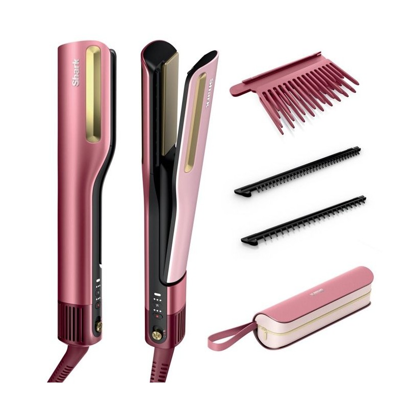 Lisseur et seche-cheveux 2 en 1 - SHARK - SilkiPro HT401EUPK - Rose -