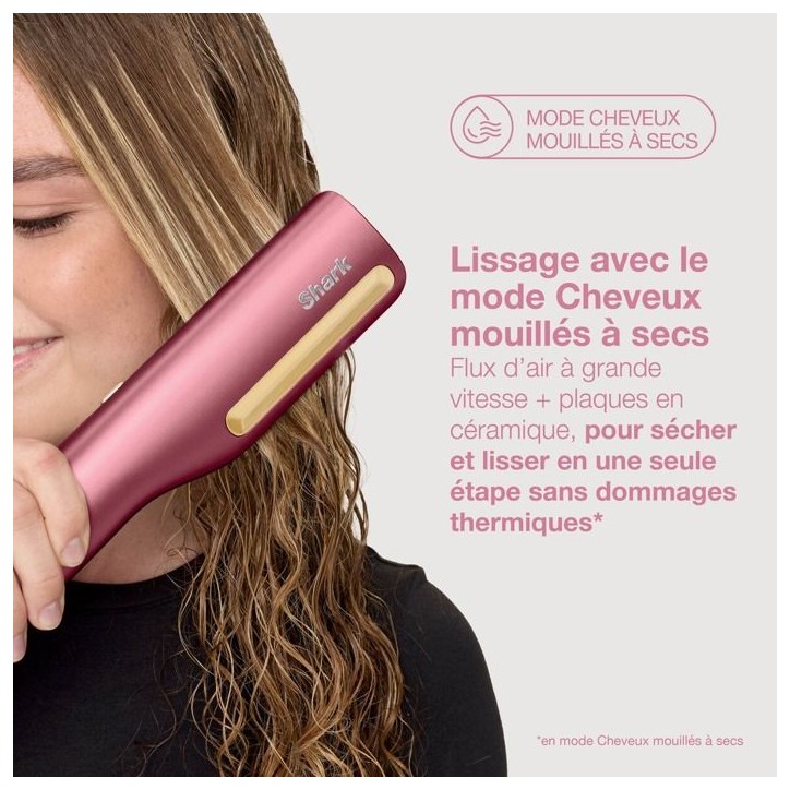 Lisseur et seche-cheveux 2 en 1 - SHARK - SilkiPro HT401EUPK - Rose - 1000W - 3 peignes Silki Lisseur et seche-cheveux 2 en 1 - SHARK - SilkiPro HT401EUPK - Rose - 1000W - 3 peignes Silki