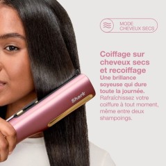 Lisseur et seche-cheveux 2 en 1 - SHARK - SilkiPro HT401EUPK - Rose -