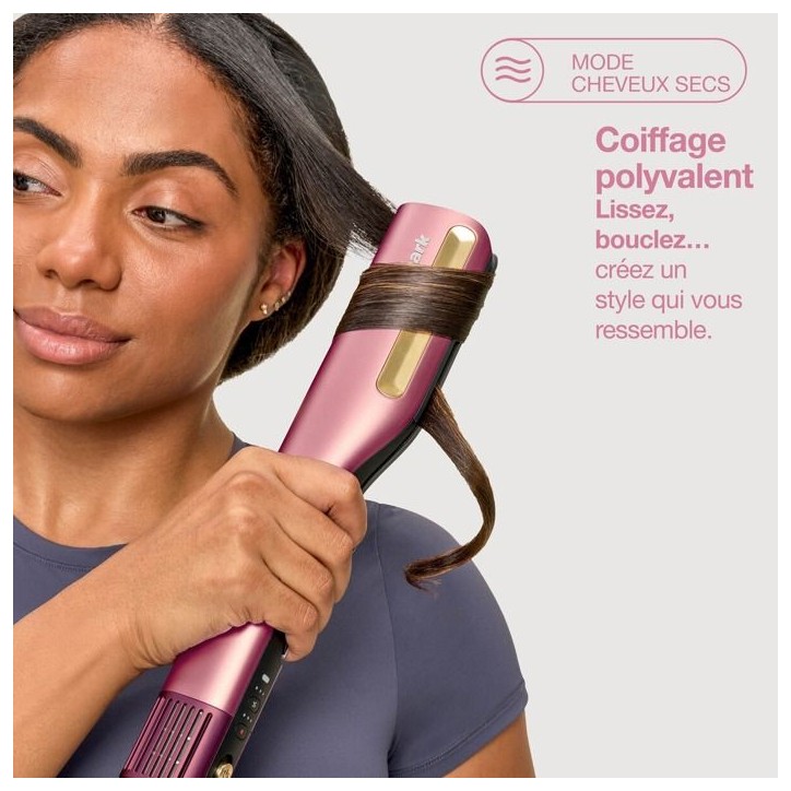 Lisseur et seche-cheveux 2 en 1 - SHARK - SilkiPro HT401EUPK - Rose - 1000W - 3 peignes Silki Lisseur et seche-cheveux 2 en 1 - SHARK - SilkiPro HT401EUPK - Rose - 1000W - 3 peignes Silki