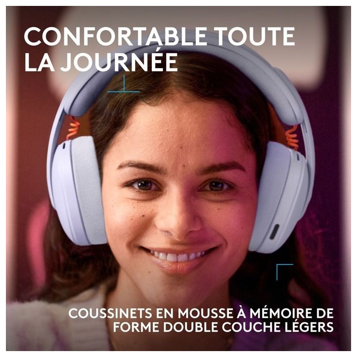 Casque gamer - Sans fil - Logitech G - G325 - Lilas Casque gamer - Sans fil - Logitech G - G325 - Lilas