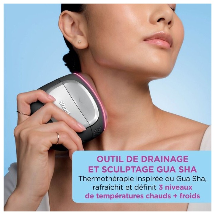 Appareil de soin du visage thermothérapie a domicile - DePuffi FH220EU SHARK - 6 niveaux de 10 a 40 °C - Contour des yeux et v Appareil de soin du visage thermothérapie a domicile - DePuffi FH220EU SHARK - 6 niveaux de 10 a 40 °C - Contour des yeux et v