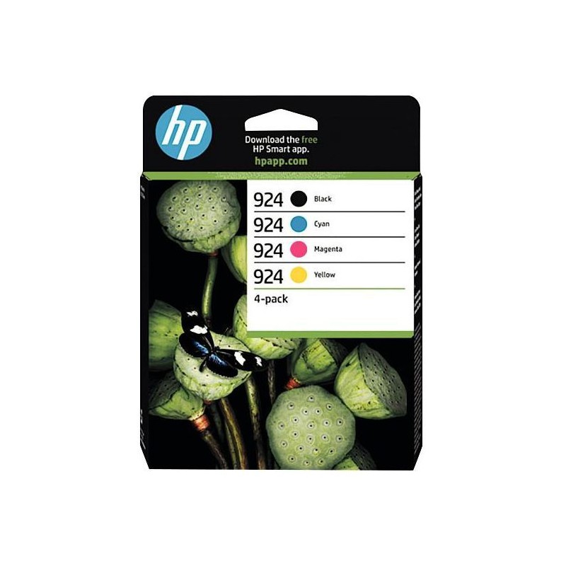 HP 924 Pack de 4 cartouches d'encre noire, cyan, jaune et magenta auth