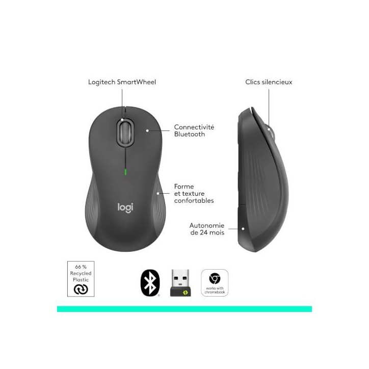 Souris - Sans fil - Logitech - M550 L - Graphite