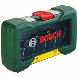 Coffret de 6 fraises au carbure BOSCH - queue de 6mm - pour rainurer e