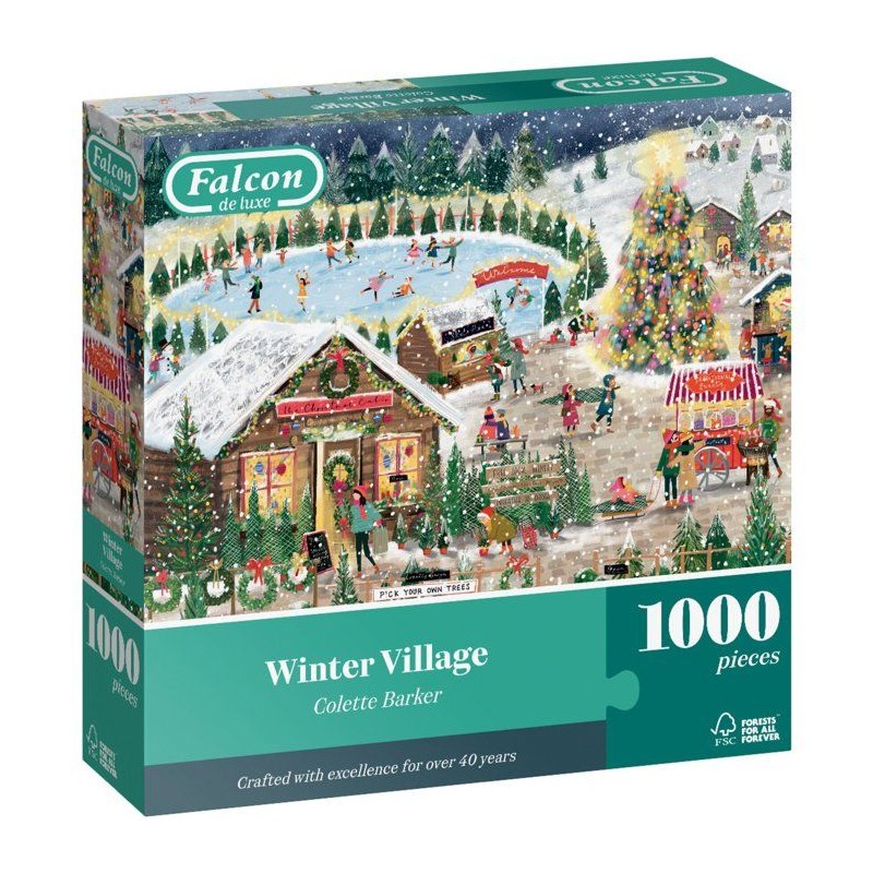 Puzzle - JUMBO - FALCON - Winter village - 1000 pieces - Des 12 ans