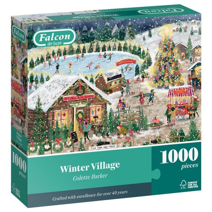 Puzzle - JUMBO - FALCON - Winter village - 1000 pieces - Des 12 ans
