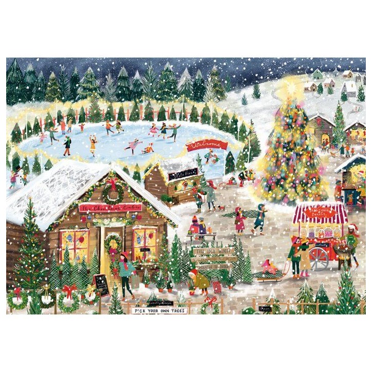 Puzzle - JUMBO - FALCON - Winter village - 1000 pieces - Des 12 ans