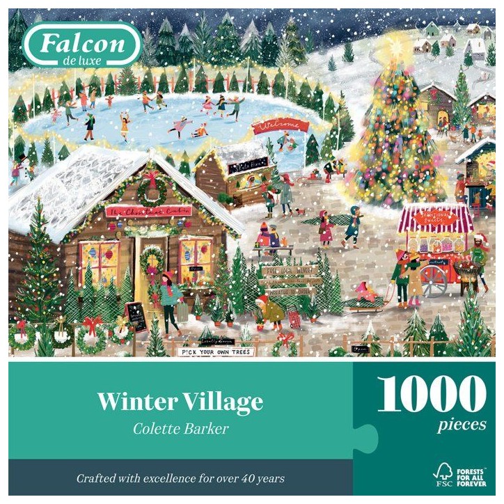 Puzzle - JUMBO - FALCON - Winter village - 1000 pieces - Des 12 ans