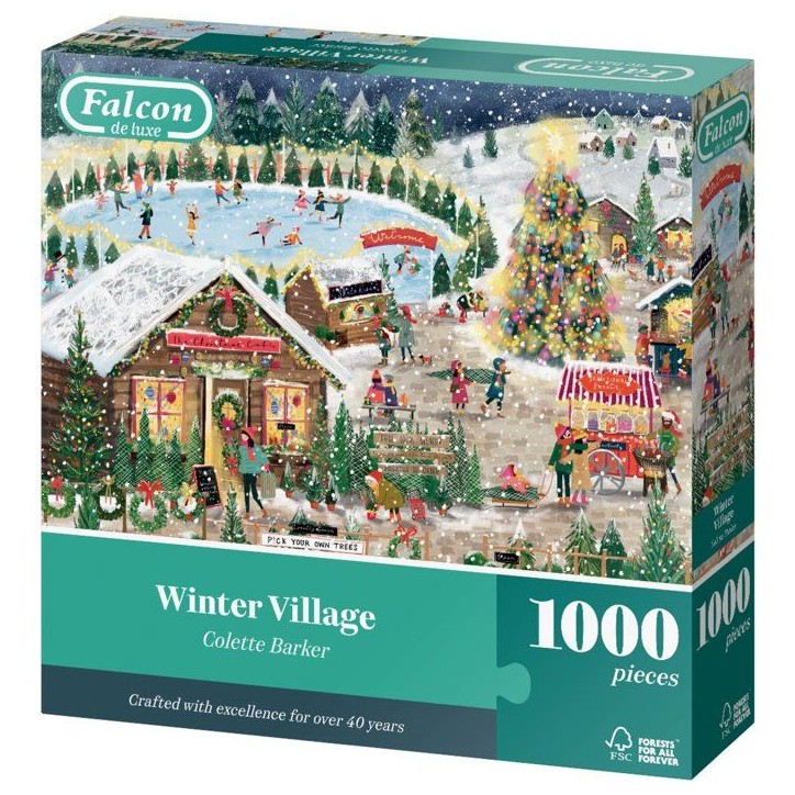 Puzzle - JUMBO - FALCON - Winter village - 1000 pieces - Des 12 ans