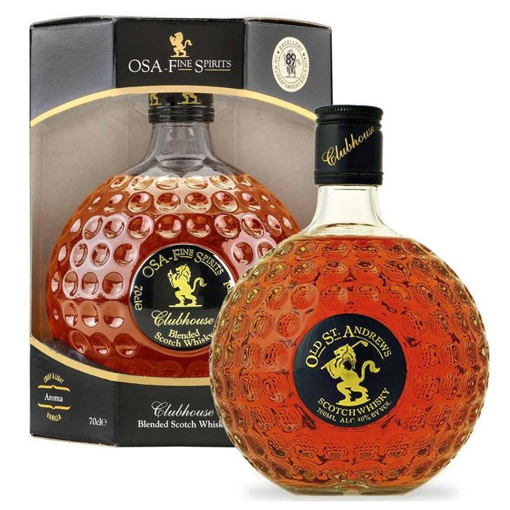 CLUBHOUSE Balle de Golfe O.S.A. - Blended Whisky - Ecosse avec étui 40% Alcool - 70 cl