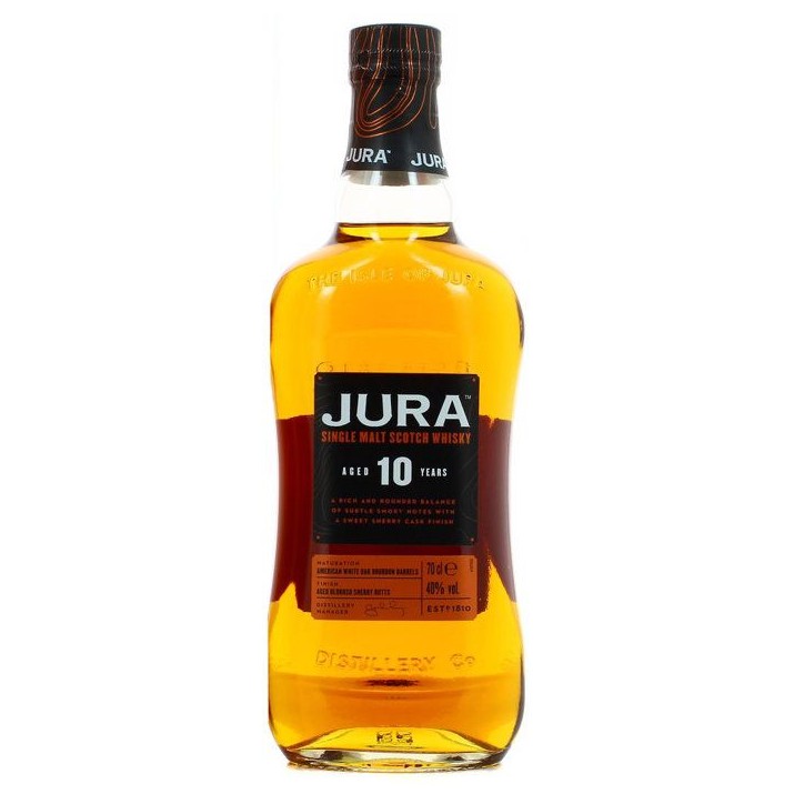 The Isle of Jura - 10 Ans - Single Malt Scotch Whisky avec étui 40,0% Vol. - 70cl