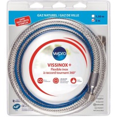 Tuyau gaz inox - WPRO - TNV200 - Gaz naturel - Vissinox+ - 2 m