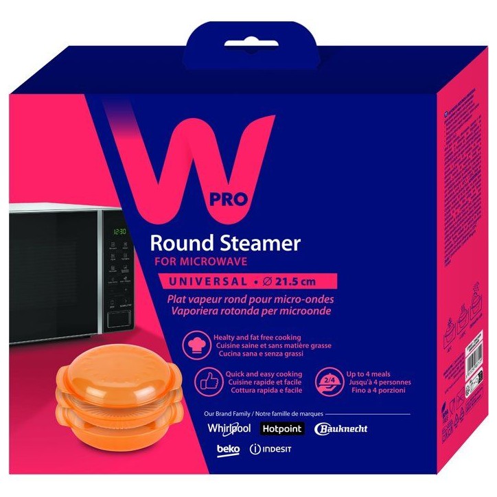 Cuiseur vapeur micro-ondes - WPRO - STM007 - Cuisson saine - Sans matiere grasse - Ø 21,5 cm