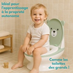 Mini toilettes pour bébé - BAMBISOL - Ourson - Vert Amande