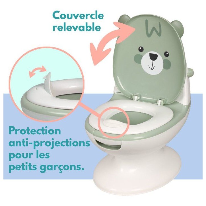 Mini toilettes pour bébé - BAMBISOL - Ourson - Vert Amande Mini toilettes pour bébé - BAMBISOL - Ourson - Vert Amande