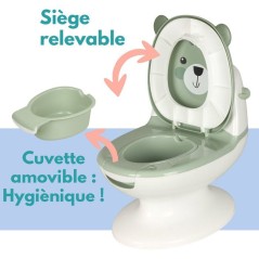 Mini toilettes pour bébé - BAMBISOL - Ourson - Vert Amande