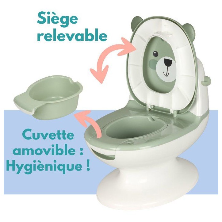 Mini toilettes pour bébé - BAMBISOL - Ourson - Vert Amande Mini toilettes pour bébé - BAMBISOL - Ourson - Vert Amande
