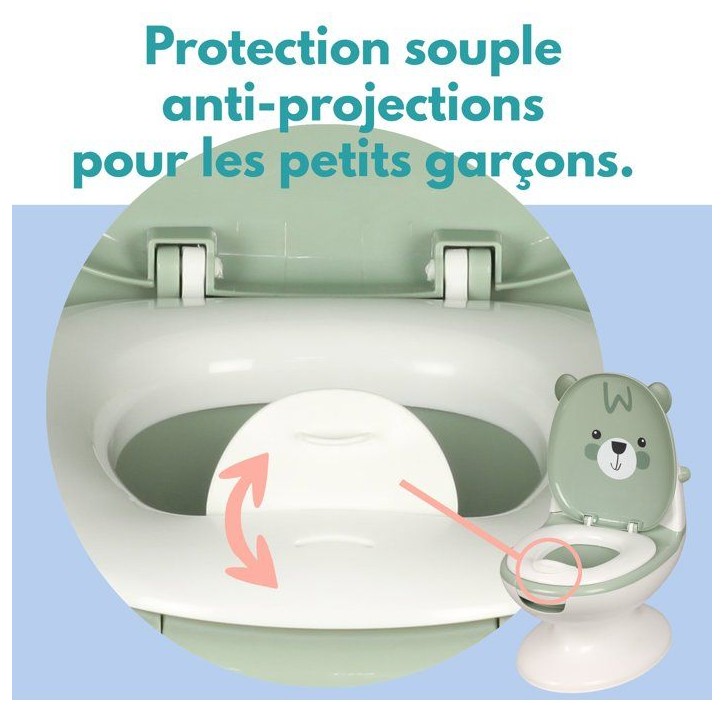Mini toilettes pour bébé - BAMBISOL - Ourson - Vert Amande Mini toilettes pour bébé - BAMBISOL - Ourson - Vert Amande