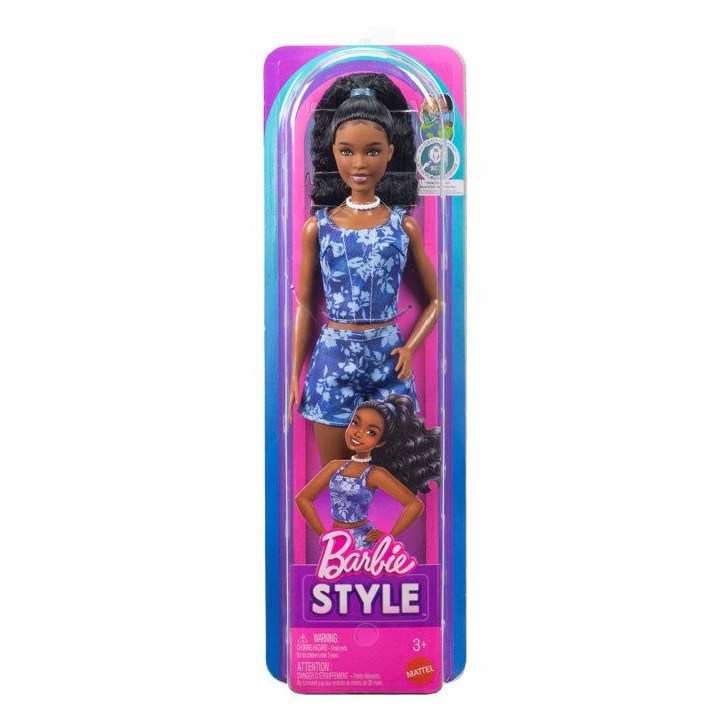 Poupée mannequin - Barbie - Fashionistas Short et Haut a Fleurs - Cheveux noirs - Des 3 ans Poupée mannequin - Barbie - Fashionistas Short et Haut a Fleurs - Cheveux noirs - Des 3 ans