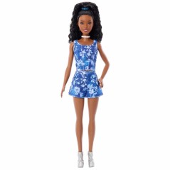 Poupée mannequin - Barbie - Fashionistas Short et Haut a Fleurs - Cheveux noirs - Des 3 ans