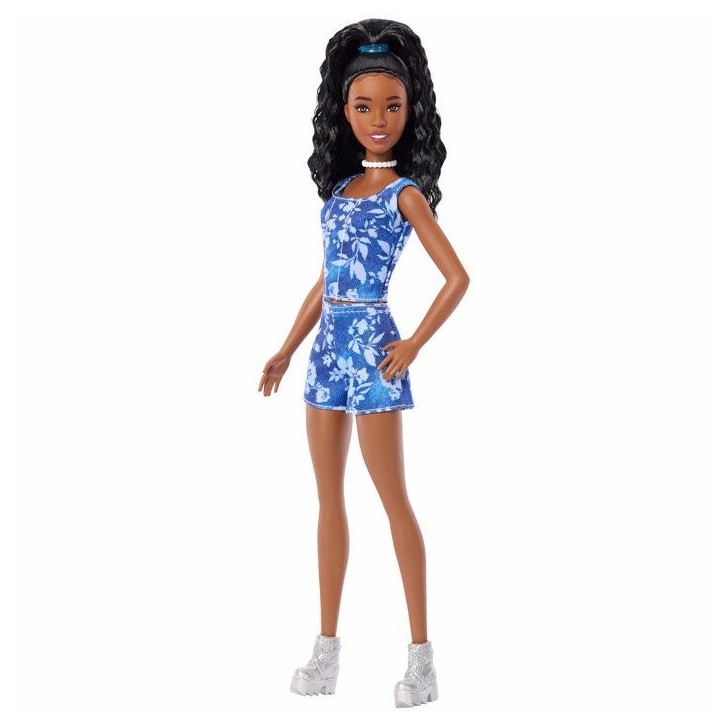 Poupée mannequin - Barbie - Fashionistas Short et Haut a Fleurs - Cheveux noirs - Des 3 ans Poupée mannequin - Barbie - Fashionistas Short et Haut a Fleurs - Cheveux noirs - Des 3 ans