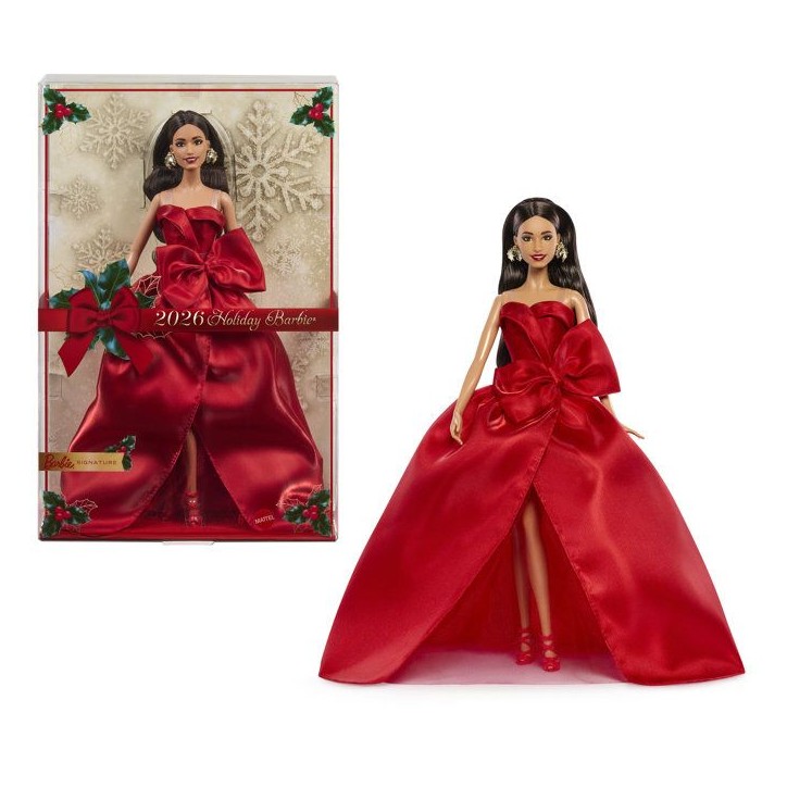 Poupée - BARBIE - Joyeuses Fetes Châtain JJX67 - Édition spéciale - Tenue élégante - Collection