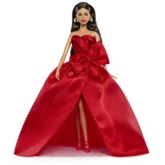 Poupée - BARBIE - Joyeuses Fetes Châtain JJX67 - Édition spéciale - Tenue élégante - Collection