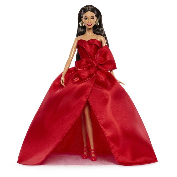 Poupée - BARBIE - Joyeuses Fetes Châtain JJX67 - Édition spéciale - Tenue élégante - Collection