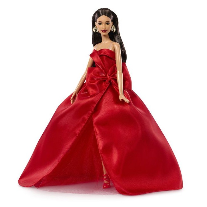 Poupée - BARBIE - Joyeuses Fetes Châtain JJX67 - Édition spéciale - Tenue élégante - Collection