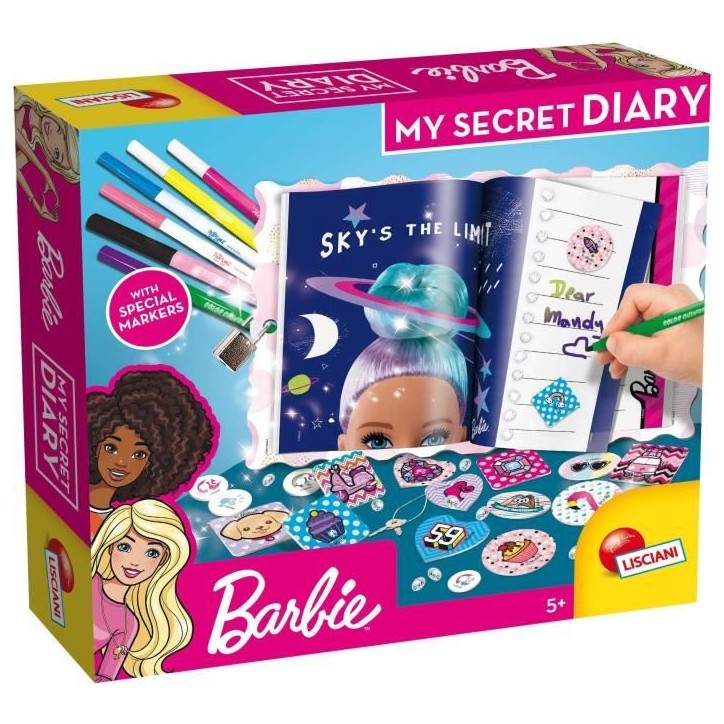 Journal Intime - LISCIANIGIOCHI - BARBIE - Pages décorées, cadenas Journal Intime - LISCIANIGIOCHI - BARBIE - Pages décorées, cadenas
