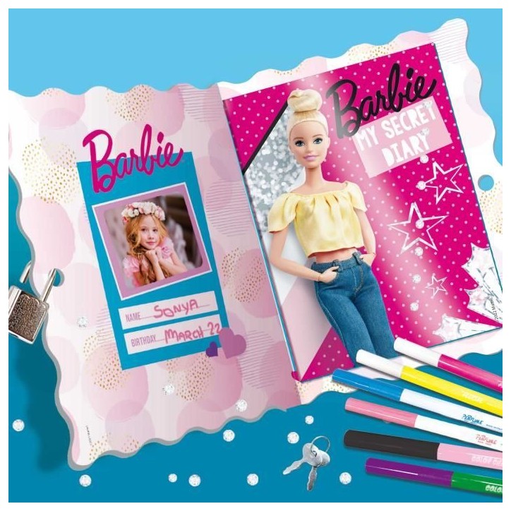 Journal Intime - LISCIANIGIOCHI - BARBIE - Pages décorées, cadenas Journal Intime - LISCIANIGIOCHI - BARBIE - Pages décorées, cadenas