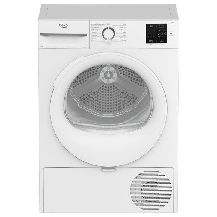 Seche-linge pompe a chaleur BEKO D3H19C01W - 9 kg - Inverter - L60cm - Classe C - Blanc Seche-linge pompe a chaleur BEKO D3H19C01W - 9 kg - Inverter - L60cm - Classe C - Blanc