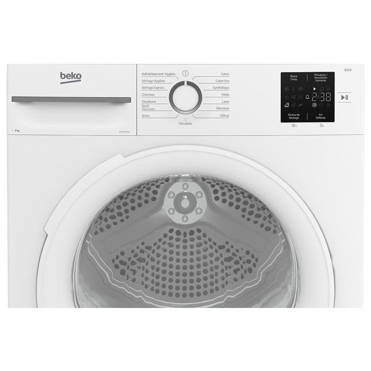 Seche-linge pompe a chaleur BEKO D3H19C01W - 9 kg - Inverter - L60cm - Classe C - Blanc Seche-linge pompe a chaleur BEKO D3H19C01W - 9 kg - Inverter - L60cm - Classe C - Blanc