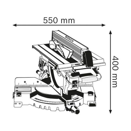 Scie a onglets a table supérieure GTM 12 JL 1800W 305MM - BOSCH - 0601B15001