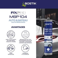 Mastic auto/bateau - BOSTIK - Fixpro MSP 104 - Colle et joint - Résis