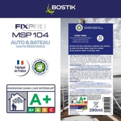 Mastic auto/bateau - BOSTIK - Fixpro MSP 104 - Colle et joint - Résis