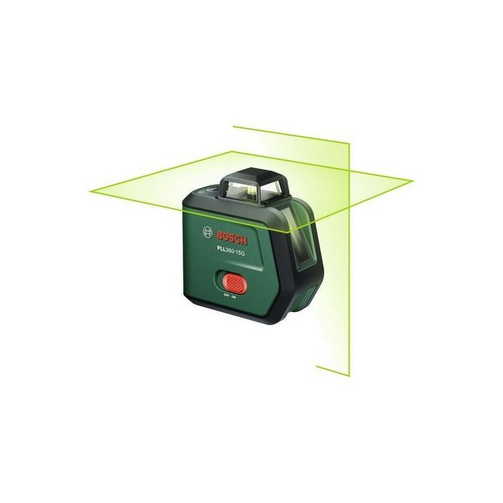 Laser lignes BOSCH - PLL 360-15G - Avec un manuel d'utilisation, housse de protection, batterie Li-ion