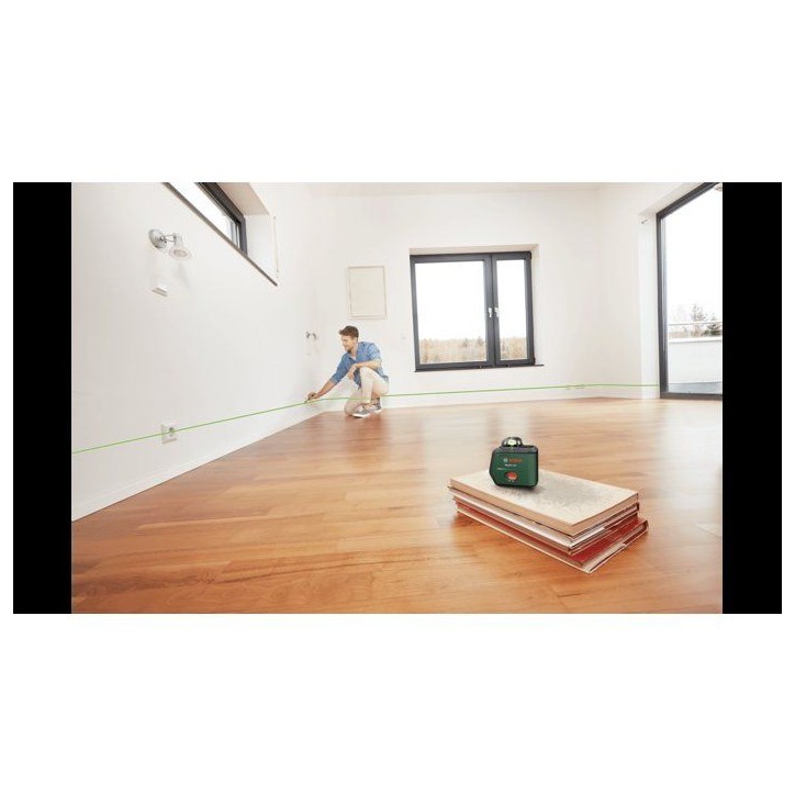 Laser lignes BOSCH - PLL 360-15G - Avec un trépied TT 120, un manuel d'utilisation, housse de protection, batterie Li-ion