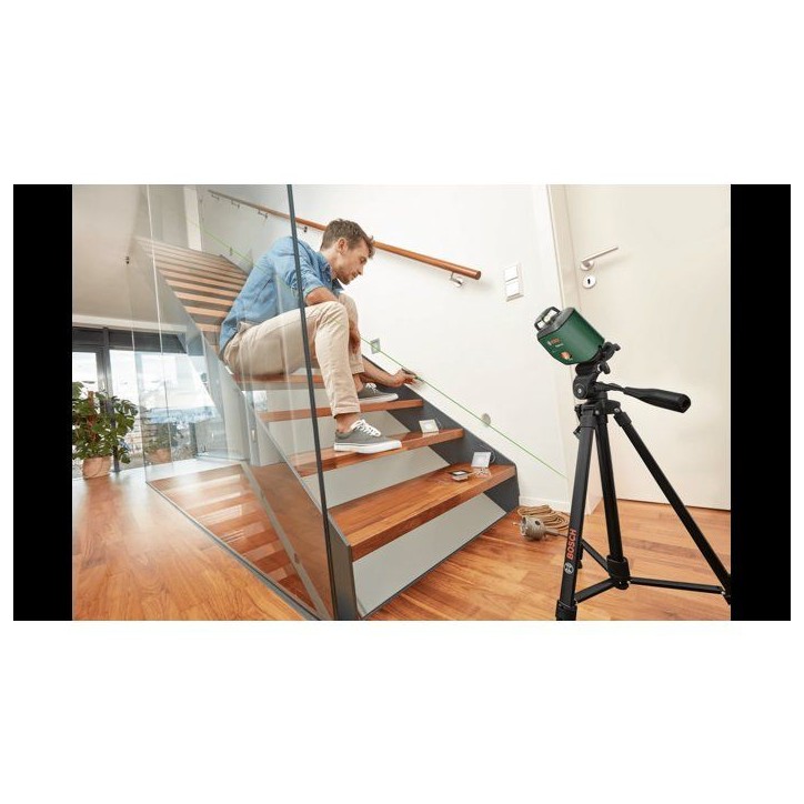 Laser lignes BOSCH - PLL 360-15G - Avec un trépied TT 120, un manuel d'utilisation, housse de protection, batterie Li-ion