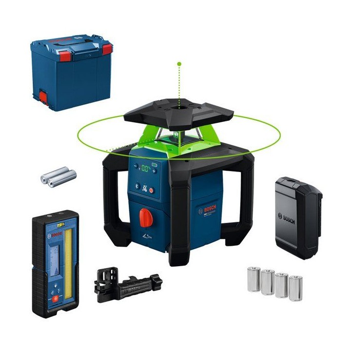 Laser rotatif BOSCH PROFESSIONAL - GRL18V-4-34CVG - Solo + Cellule de réception LR 45