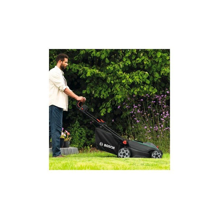 Tondeuse électrique sans fil + 2 batteries 4Ah + chargeur - Bosch - ROTAK18V2-43 - 06008B9L00 - 18V - 43cm de coupe