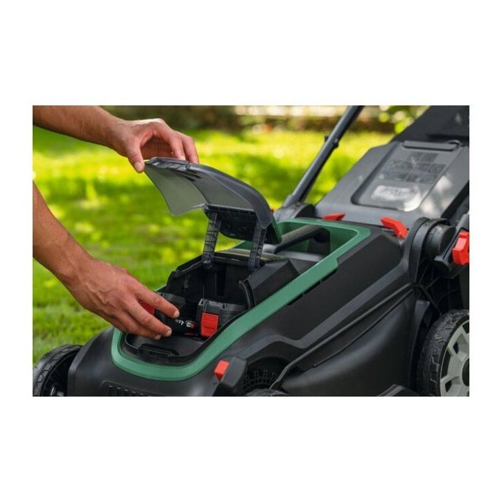 Tondeuse électrique sans fil + 2 batteries 4Ah + chargeur - Bosch - ROTAK18V2-43 - 06008B9L00 - 18V - 43cm de coupe